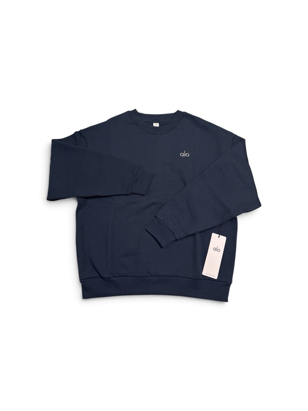 ALO Yoga Accolade Crewneck Pullover Sweatshirt - Navy